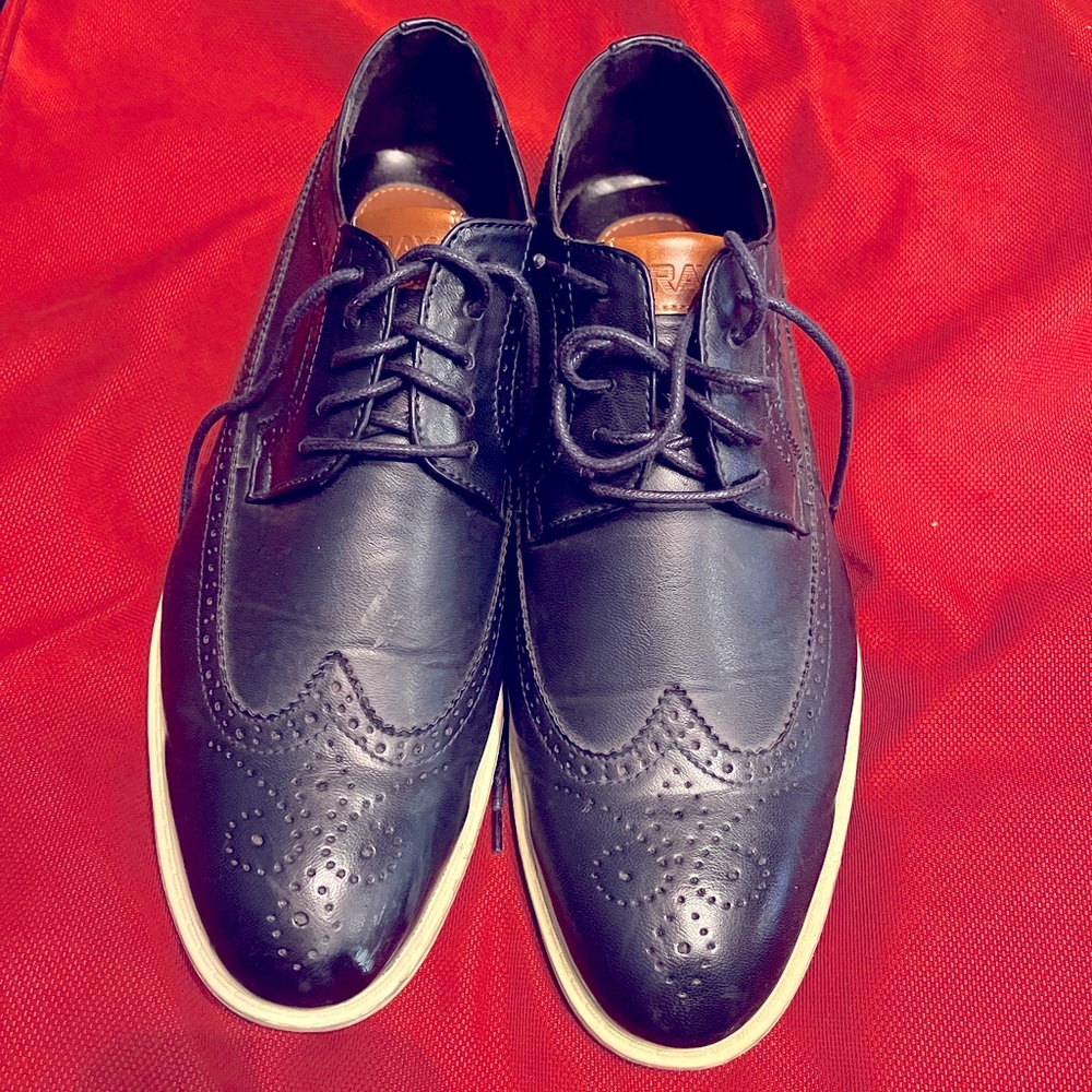 Navy loafers with rubber bottom